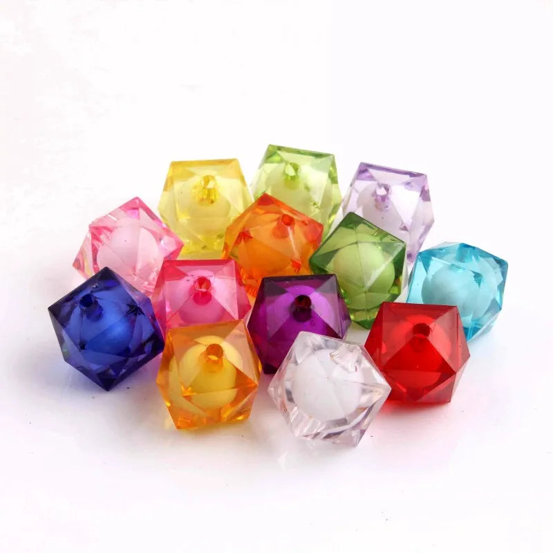 Chunky Acrylic Beads Ice Cube Beads Necklace DIY 10mm 12mm 16mm 20mm