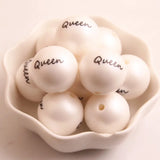 Matte Pearl Print Beads for Kids Chunky Necklace