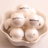 Matte Pearl Print Beads for Kids Chunky Necklace