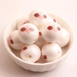100pcs Acrylic Matte Pearl Print Heart Beads for Kids Necklace