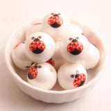 Matte Pearl Ladybugs Beads for Kids Necklace - 100pcs 20mm
