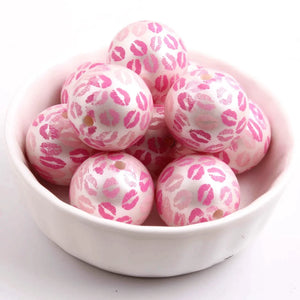 100pcs Acrylic Pearl Lips Beads for Girls Necklace Jewelry