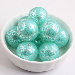 100pcs Mint Green Acrylic Pearl Beads for Necklace Making