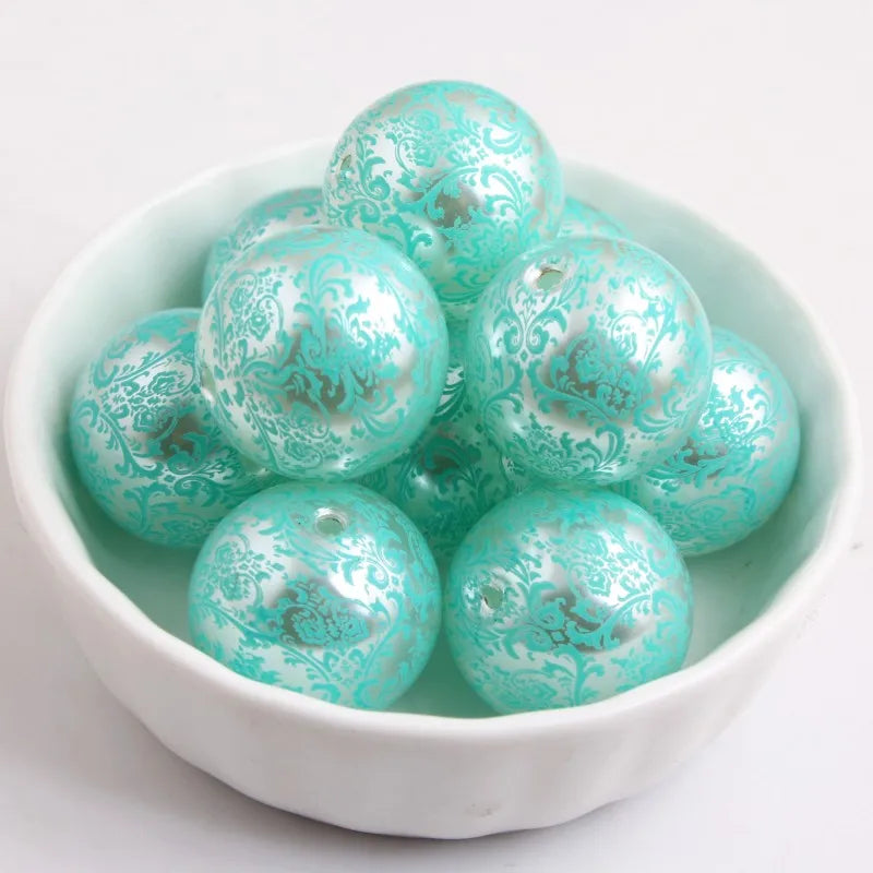 100pcs Mint Green Acrylic Pearl Beads for Necklace Making