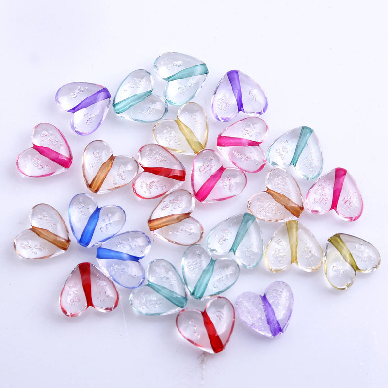 Heart Shape Mix Color Acrylic Beads 17x15mm 300pcs