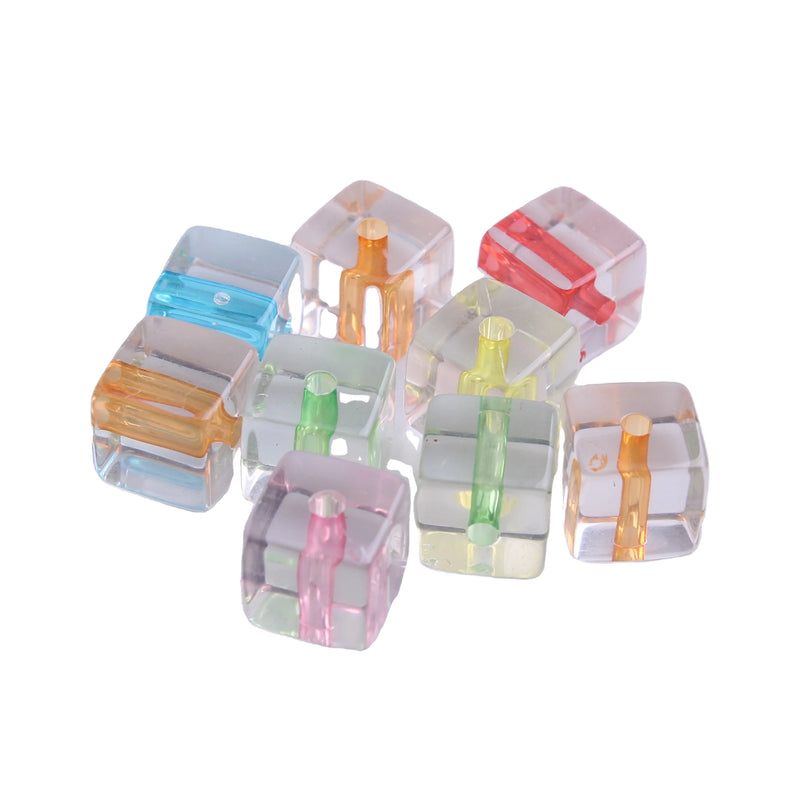 300pcs Mix Colorful Acrylic Clear Beads for Kids Necklace Making