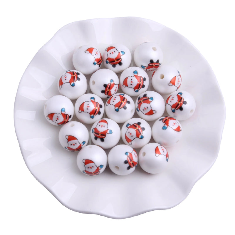 20mm Christmas Acrylic Matte Pearl Beads for Jewelry Making