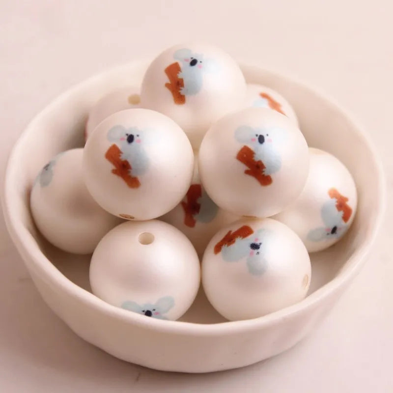 20mm Acrylic Matte Pearl Animal Beads for Girls Necklace