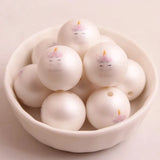 20mm Acrylic Matte Pearl Print Beads for Chunky Girls Necklace Jewelry
