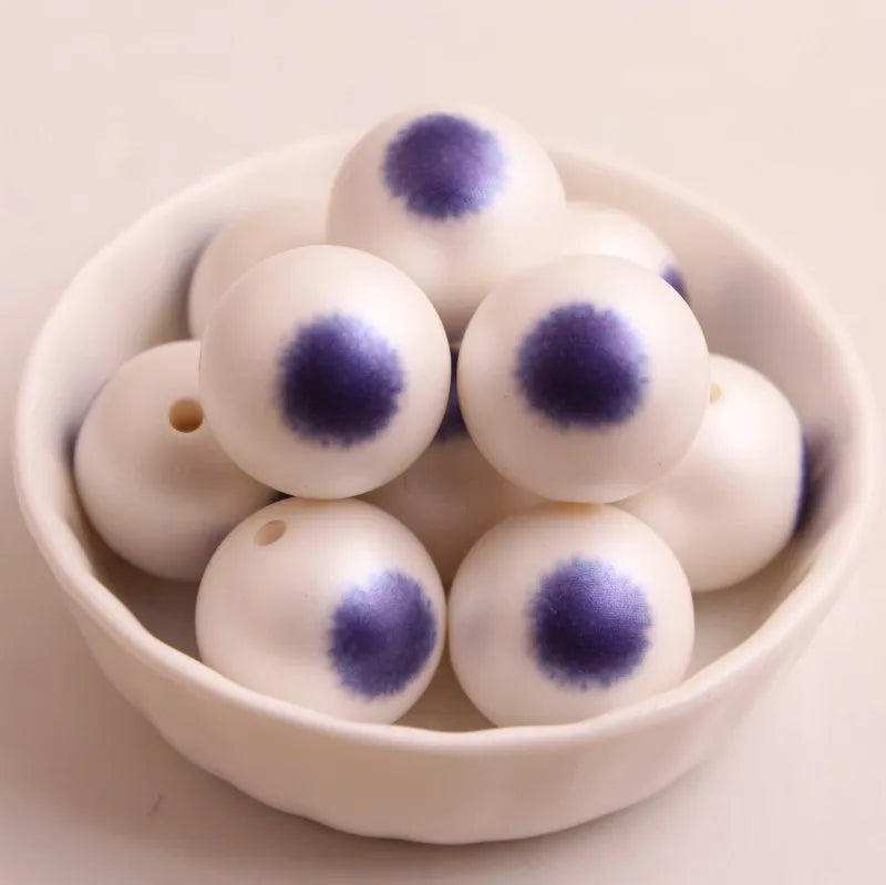 20mm Acrylic Matte Pearl Flower Beads 100pcs for Chunky Girls Necklace