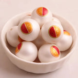 20mm Acrylic Matte Pearl Print Fruit Beads for Girls Necklace
