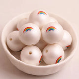 Acrylic Matte Pearl Rainbow Beads for Girls Necklace Jewelry