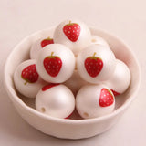 20mm 100pcs Matte Pearl Strawberry Beads Chunky Girls Necklace Jewelry