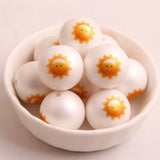 20mm Acrylic Matte Pearl Print Sun Beads for Chunky Girls Necklace