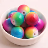100pcs 20mm Acrylic Rainbow Beads Mix Colorful