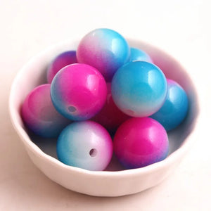 100pcs 20mm Acrylic Rainbow Beads Mix Colorful