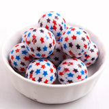 20mm 100pcs Acrylic Beads Flag Star for Girls Necklace Jewelry