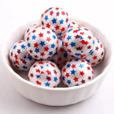 20mm 100pcs Acrylic Beads Flag Star for Girls Necklace Jewelry