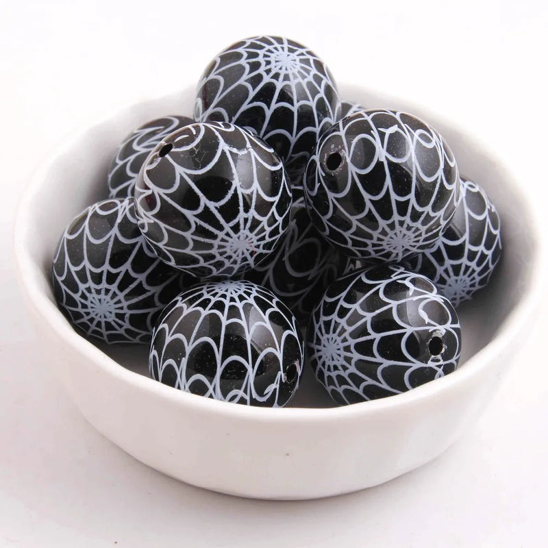 20mm 100pcs Acrylic Spider Web Beads for Girls Necklace Jewelry