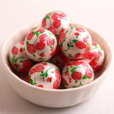 20mm Acrylic Matte Pearl Beads Rose Flower for Chunky Girls Necklace Jewelry