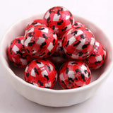 20mm Acrylic Matte Pearl Beads with Ant Print for Girls Necklace