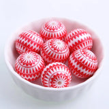 20mm 100pcs Acrylic Pearl Print Beads for Girls Necklace Jewelry