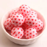 20mm Acrylic Pink Heart Beads for Necklace Jewelry