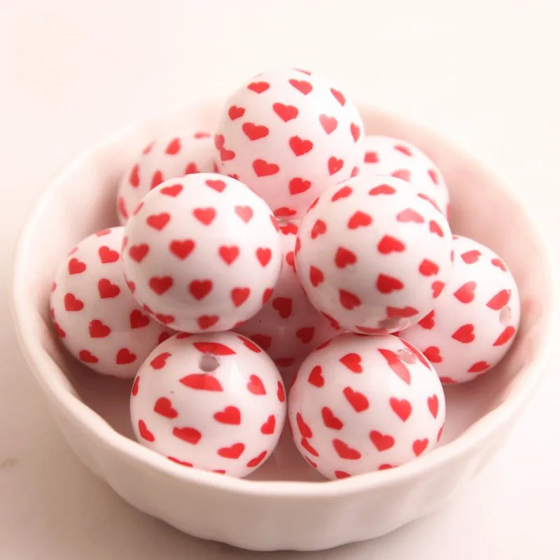 20mm Acrylic Pink Heart Beads for Necklace Jewelry