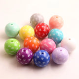 20mm 100pcs Acrylic Pink Heart Beads for Kids Necklace Jewelry