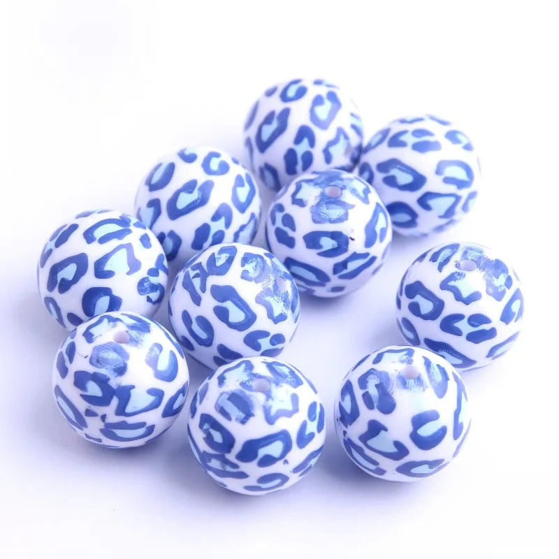 20mm 100pcs Acrylic Leopard Beads for Girls Necklace Jewelry 100pcs