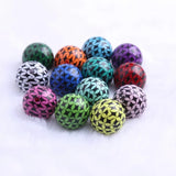 20mm Acrylic Solid Beads Print Star Wave for Kids Chunky Necklace
