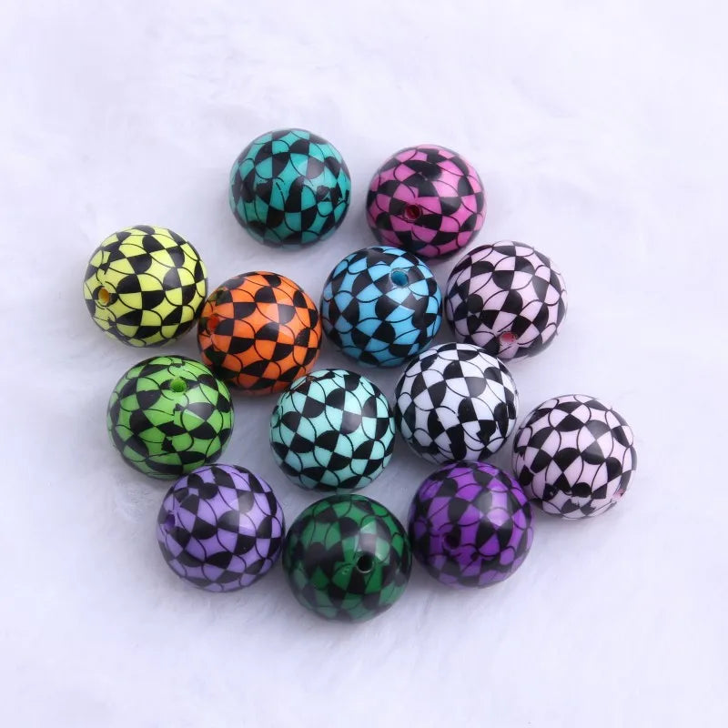 20mm 100pcs Acrylic Solid Beads for Kids Chunky Necklace Jewelry