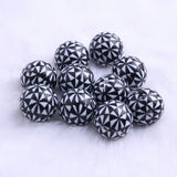 20mm Acrylic Solid Beads Print Triangle Flower Chunky Necklace Jewelry