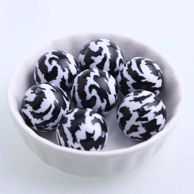 20mm Acrylic Solid Beads Print for Kids Chunky Necklace Jewelry