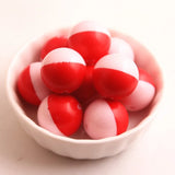 20mm Acrylic Double Beads for Girls Necklace - Red Print - Pack of 100