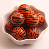 20mm 100pcs Acrylic Tiger Stripe Beads Girls Necklace Jewelry