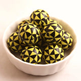 20mm Acrylic Triangle Print Beads for Girls Chunky Necklace 100pcs