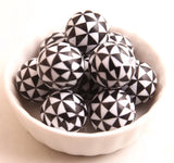 20mm Acrylic Triangle Print Beads for Girls Chunky Necklace 100pcs