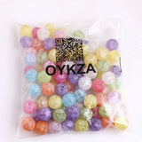 20mm Chunky Acrylic Lace Print Beads for Girls Necklace 100pcs
