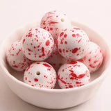 Colorful Christmas Acrylic Splatter Beads 20mm 100pcs
