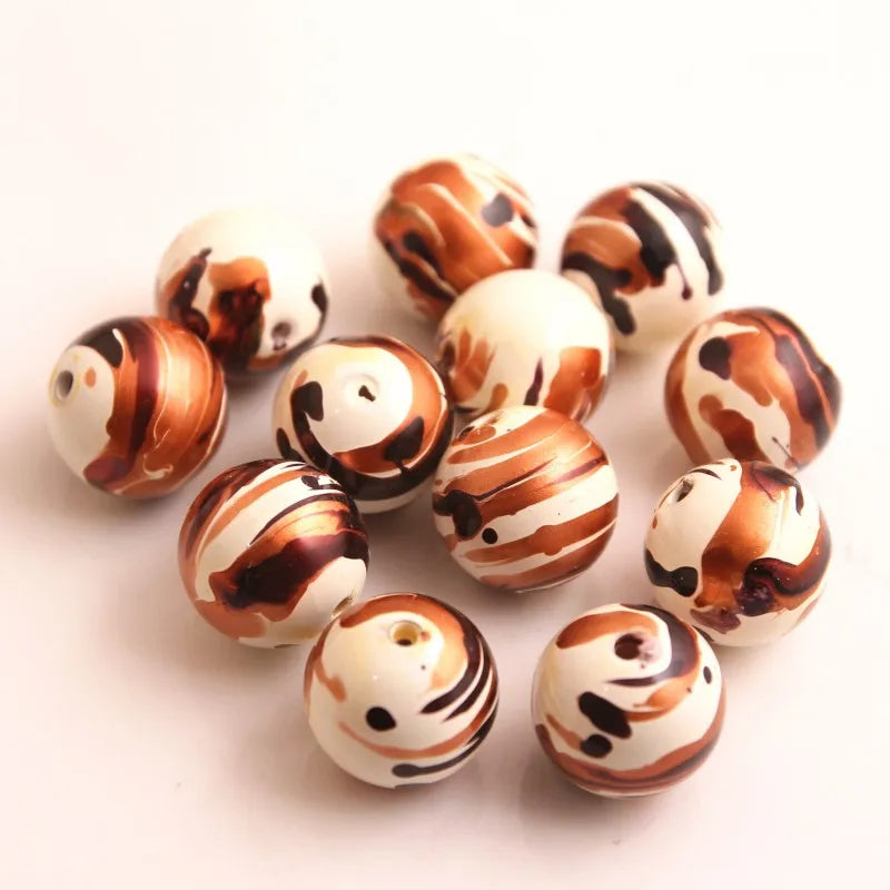Colorful Acrylic Splash Splatter Beads for Chunky Girls Necklace Jewelry