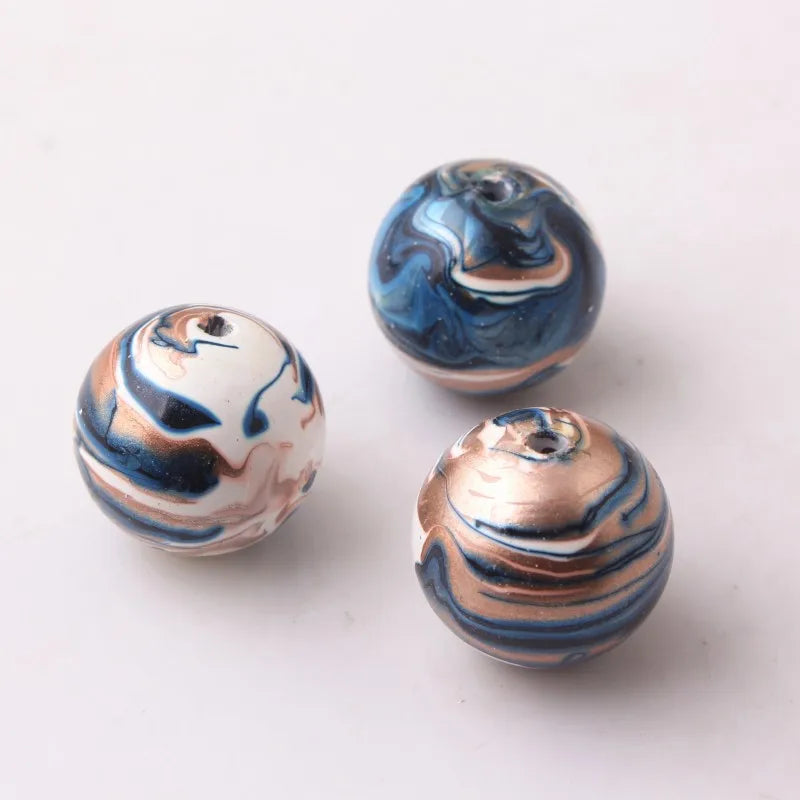 Colorful Acrylic Splash Splatter Beads for Chunky Girls Necklace Jewelry