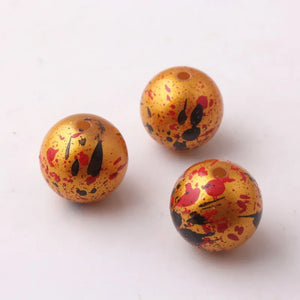 100pcs Colorful Acrylic Pearl Splatter Beads for Necklace Jewelry