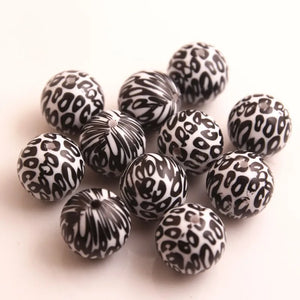 100pcs Acrylic Leopard Beads for Chunky Necklace Jewelry