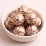 20mm Acrylic Solid Beads Print Flower for Chunky Necklace Jewelry