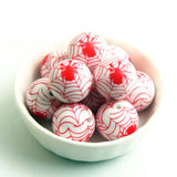 100pcs Halloween Acrylic Red Spider Beads for Chunky Necklace
