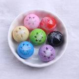 100pcs Mix Colorful Acrylic Resin Flower Beads for Chunky Girls Necklace