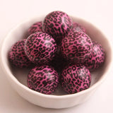 20mm Pink Acrylic Leopard Beads for Necklace Jewelry