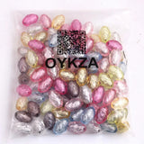 Colorful Oval Acrylic Beads for Jewelry 100pcs