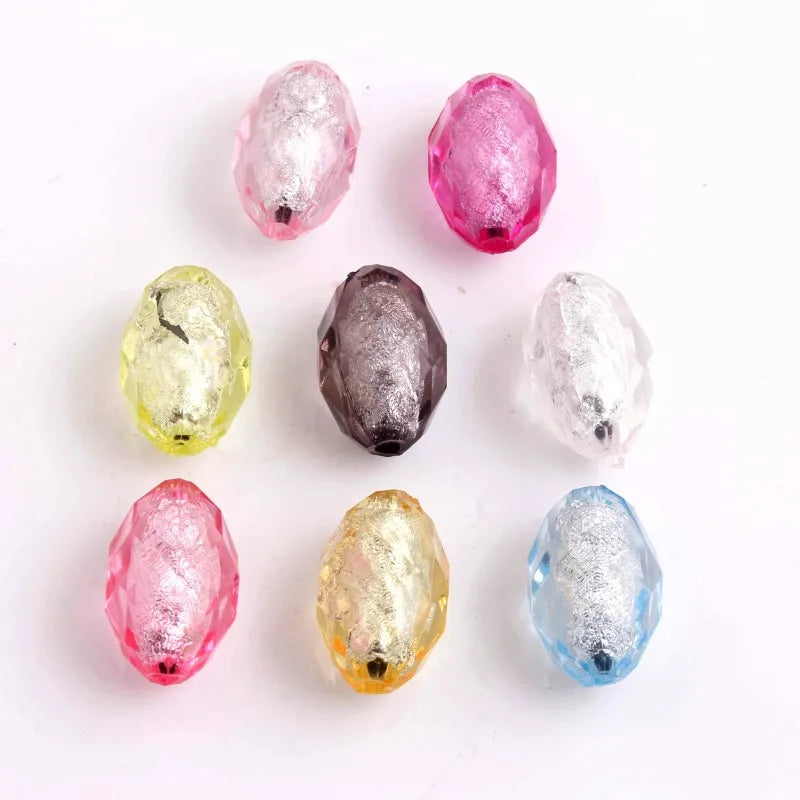 Colorful Oval Acrylic Beads for Jewelry 100pcs